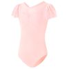 Gymnastics Bodysuit (1) Girl's Ruffle Short Sleeve Leotard
