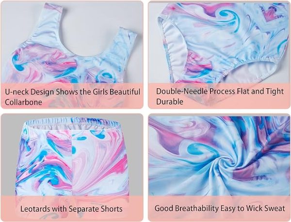 Gymnastics Leotards for Girls T Tie Dye Sets