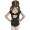 Girls Black Bow Back Leotard Outfit for Dance, Ballet, and Gymnastics