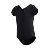 Girls Black Bow Back Leotard Outfit for Dance, Ballet, and Gymnastics