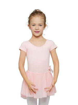 Short Sleeve Dance Gymnastic Ballerina Outfit Dress