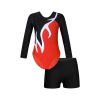 Girls Long Sleeve Leotard with Sports Shorts