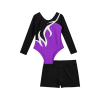 Gymnastics Dance Leotards with Shorts Outfits 2Pcs