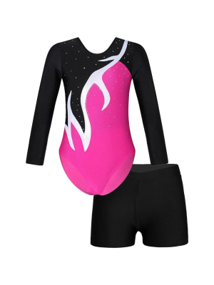 2Pcs Gymnastics Dance Workout Tracksuit