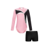 Long Sleeve Unitard Biketard Jumpsuit With Shorts