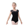 Girls Mesh Splicing Short Sleeve Leotard