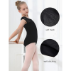 Girls Mesh Splicing Short Sleeve Leotard