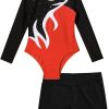 Girls Long Sleeve Leotard with Sports Shorts